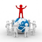 leadership concept on white background. Isolated 3D image