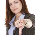 thumbs down female