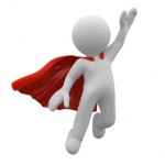 3d super hero with red cape 3d super hero with red cape